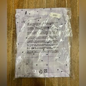 Gap Body Lavender Plaid w/ Stars Poplin Pajama Pants - Size S - NWT